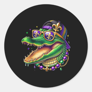 Adesivo Mardigator Mardi Gras Alligator Mardi Gras Carniva