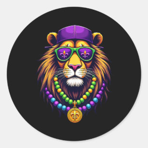 Adesivo Mardigator Mardi Gras Lion Men Mulheres Mardi