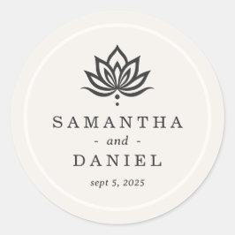 Adesivo Marfim neutro de flor de lótus elegante