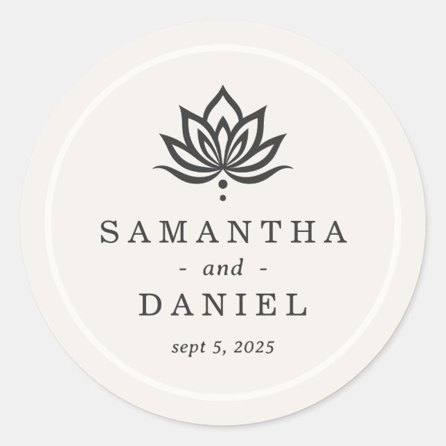 Adesivo Marfim neutro de flor de lótus elegante (Frente)