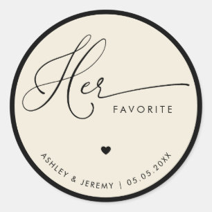 Adesivo Marfim & Preto Seu Favorito Favor de Casamento