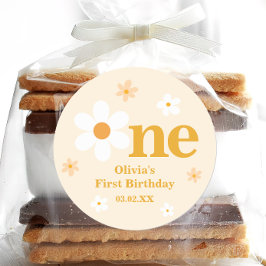 Adesivo Margarida Amarela-branca Um primeiro aniversario