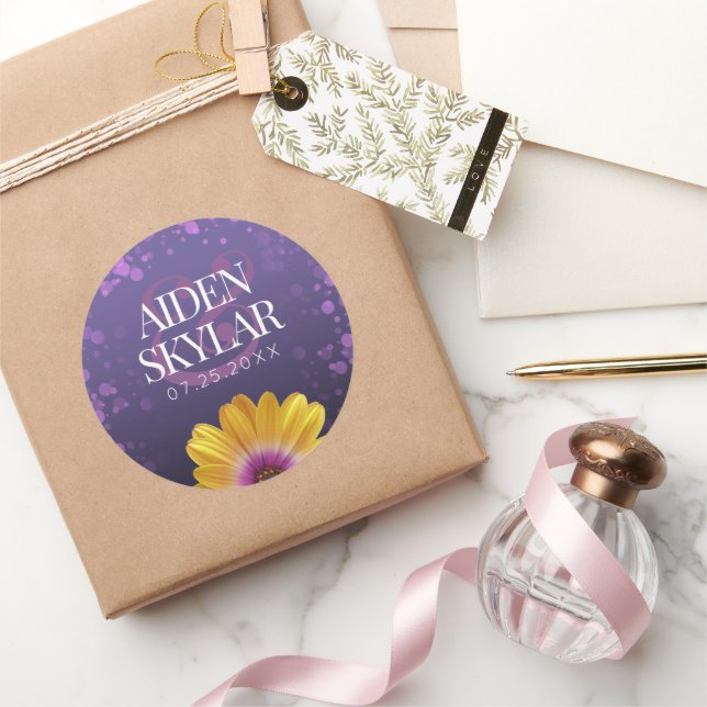 Adesivo Margarida do Ouro Elegante com Casamento de Largur (Presentear)