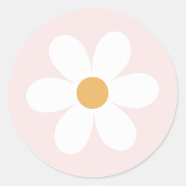 Adesivo Margarida retrô rosa claro boho