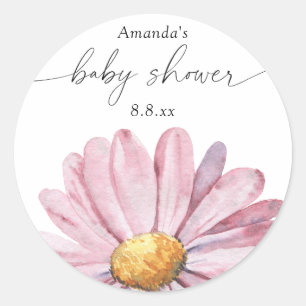 Adesivo Margarida rosa Flor silvestre - Chás de bebê