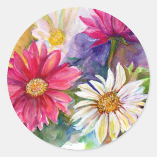 Adesivo Margaridas coloridos do Gerbera