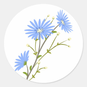 Adesivo Margaridas Flor Azul Floral Casamento Margaridas
