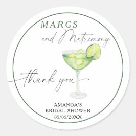 Adesivo Margarita de Aquarela Obrigada Chá de noiva 