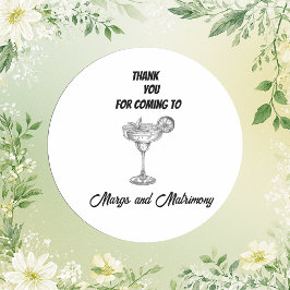 Adesivo margem negra e branca e obrigado matrimonial