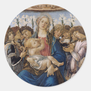 Adesivo Maria com Criança e Anjos Cantos de Botticelli