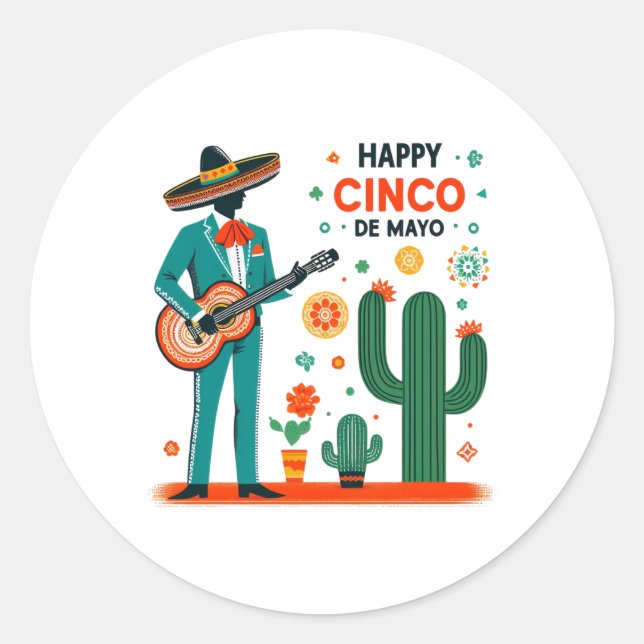 Adesivo Mariachi Celebration – Happy Cinco de Mayo (Frente)