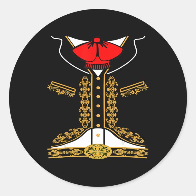 Adesivo Mariachi Charro Costume Mexicano Para Cinco De May (Frente)