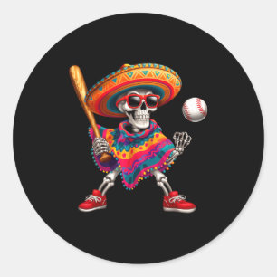 Adesivo Mariachi esqueleto beisebol cinco de maio mexicano