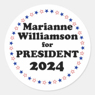 Adesivo marianne williamson para presidente 2024