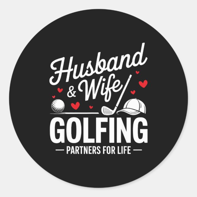 Adesivo Marido Mulher Parceiros de Golfe Casais (Frente)