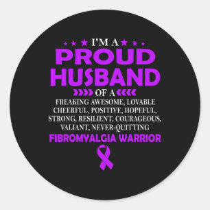 Adesivo Marido Orgulhoso De Fibromialgia Guerreira T
