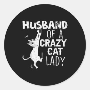 Adesivo Marido Retrô Dona de Gato Louca