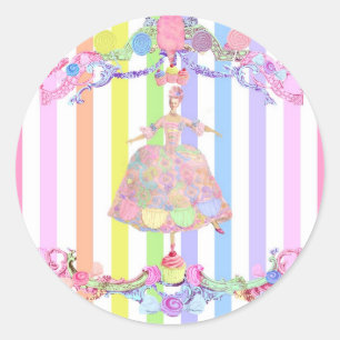 Adesivo Marie Antoinette candy stripes pastel francês
