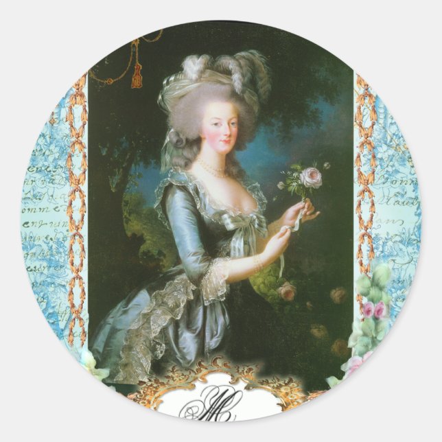 Adesivo Marie Antoinette e Rosas Rosa (Frente)