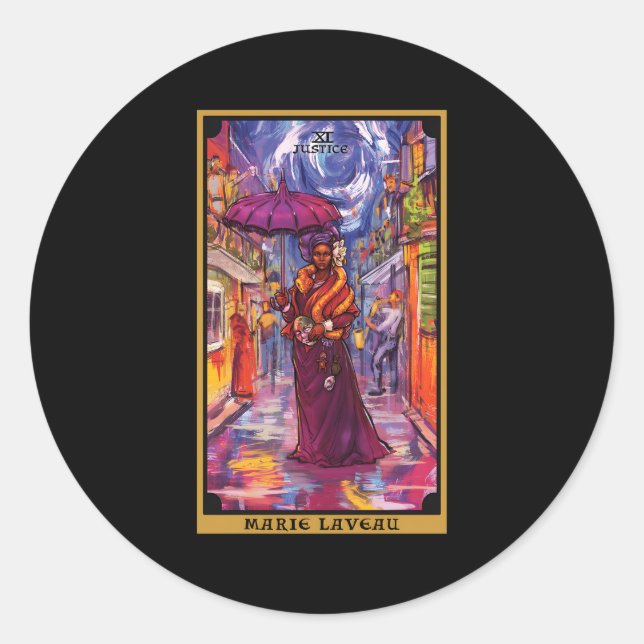 Adesivo Marie Laveau Justice Tarot Card Voodoo Witold New  (Frente)