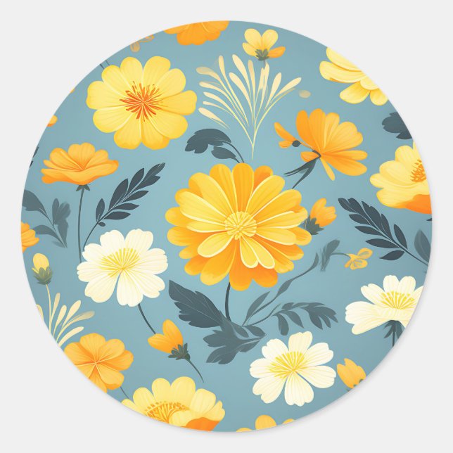Adesivo Marigold Floral Pattern (Frente)