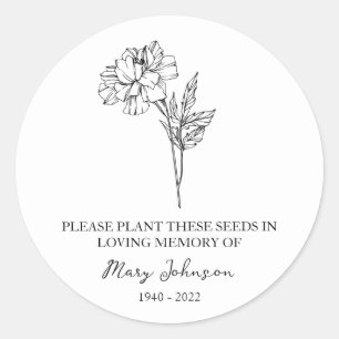 Adesivo Marigold Memorial Funeral Seed Packet