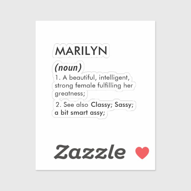 Adesivo Marilyn name, Editable name, Custom name (Folha)