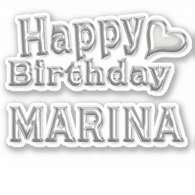 Adesivo Marina Happy Birthday silver Aufkleber Sticker (Frente)