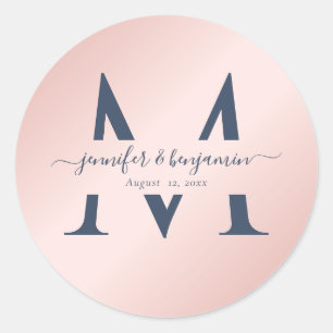 Adesivo Marinho Azul Blush Monogramas