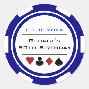 Adesivo Marinho Azul-Branco do Casino de Vegas