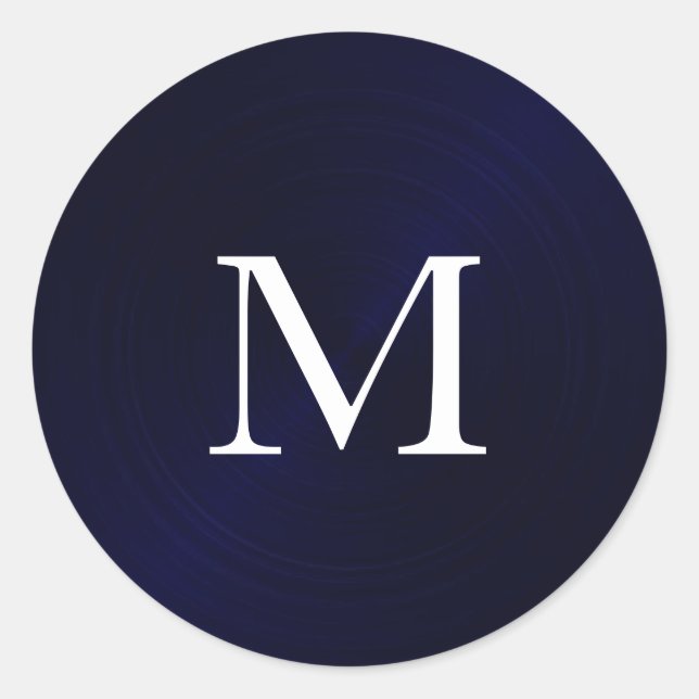 Adesivo Marinho Azul Bruto Monograma Metálico Inicial (Frente)