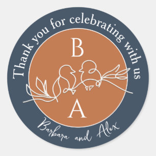 Adesivo Marinho Azul Casamento Obrigado