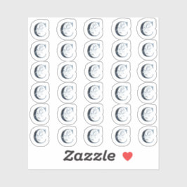 Adesivo Marinho Azul - Cor d'água - Miniadesivos "C"