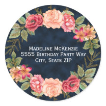 Marinho Azul Cor-de-rosa vermelhos Envelope Floral