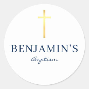 Adesivo marinho azul- de ouro fino BAPTISMO SEAL
