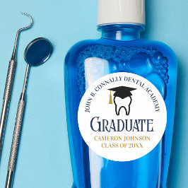 Adesivo Marinho Azul Dourado Dental School Personalizado