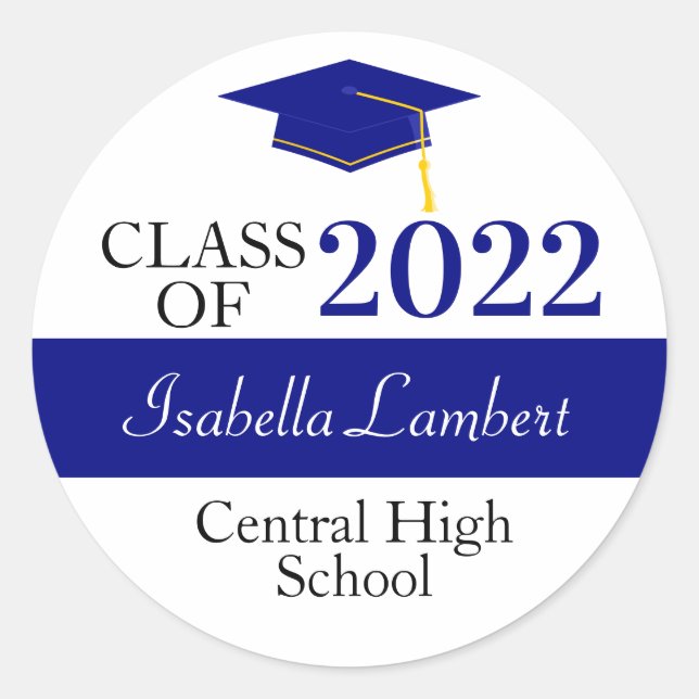 Adesivo Marinho Azul Festa de formatura Favoritos (Frente)