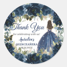 Marinho Azul Floral Princesa Butterflies Favor