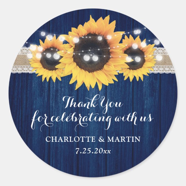 Adesivo Marinho Azul Girassol Madeira Palha Luz Casamento (Frente)