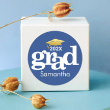 Marinho Azul Graduação Dourada Tipografia Moderna 