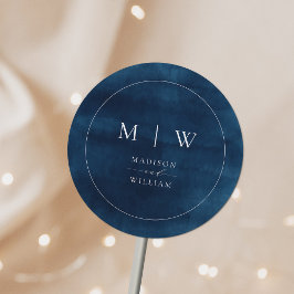 Adesivo Marinho Azul Monograma e Casamento Elegante de Bor
