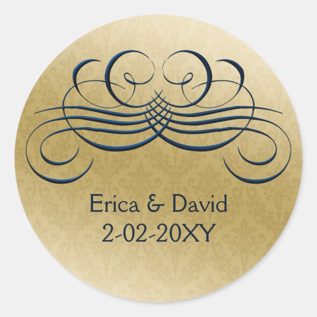 Adesivo "marinho azul" selo do envelope (Frente)