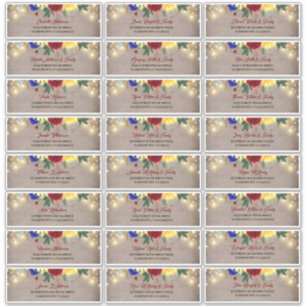 Adesivo Marinho Azul Vermelho Amarelo Nomes de Convidado E