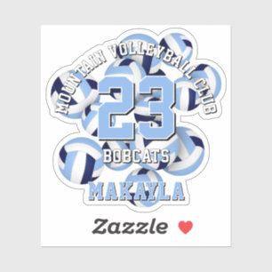 Adesivo marinho azul volleyball cluster w nome do atleta