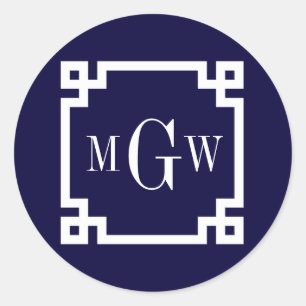 Adesivo Marinho Azul Whatch Chave Grega Nº 2 Frame 3 Monog