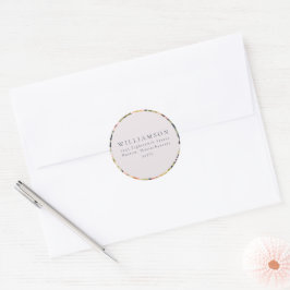 Adesivo Marinho Belo Blue Floral Weding Return Address