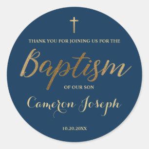 Adesivo Marinho Blue Dourado Cross Personalizado Bebê Bap