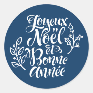 Adesivo Marinho Blue Joyeux Noël e Bonne Année Christmas
