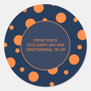 Adesivo Marinho Blue Orange Does Return Address Sticker