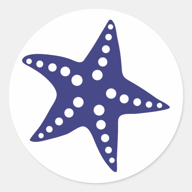 Adesivo Marinho Blue Starfish Sticker, Tema tropical de pr (Frente)